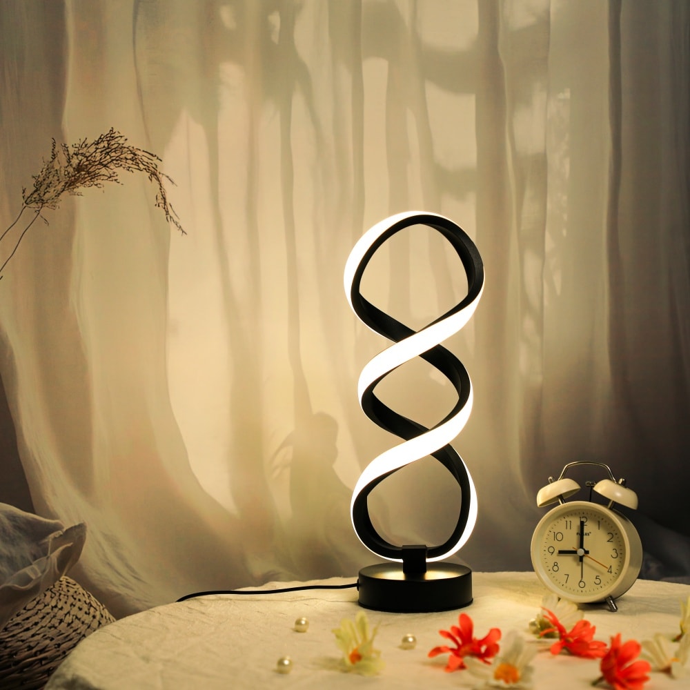 USB Powered Desk Lamp Threecolor Lighting Creative Modern Artistic Design For Reading And Work 0