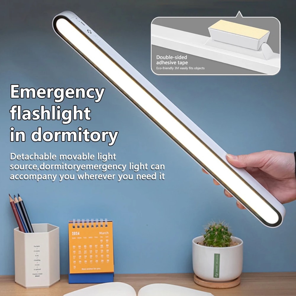 Magnetic Hanging Table Lamp, Remote Control Stepless Dimming LED, USB Rechargeable Night Light for Learning and Reading