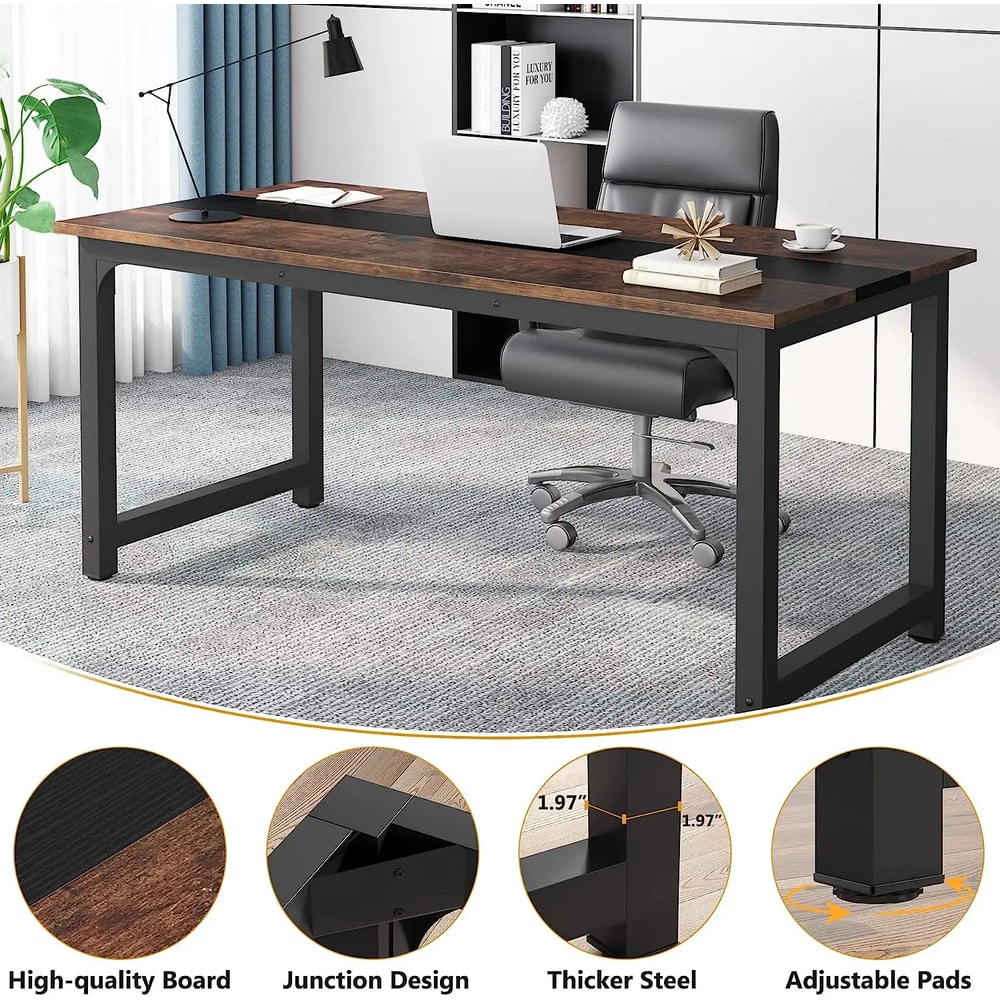 Large Office Desk Computer Table Tribesigns Modern Writing Desk Workstation For Home Offices Study 3