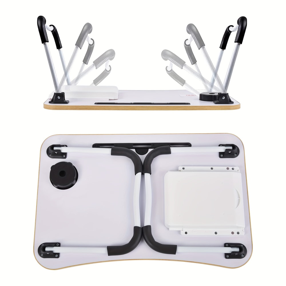 Portable Foldable Lap Table With Cup Holder Drawer Tablet Stand Laptop Bed Tray Foldable Legs Bed L 6