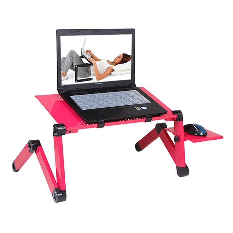 Portable Aluminum Adjustable Laptop Desk Stand Ergonomic Lapdesk For Sofa TV Bed PC Notebook With M 3
