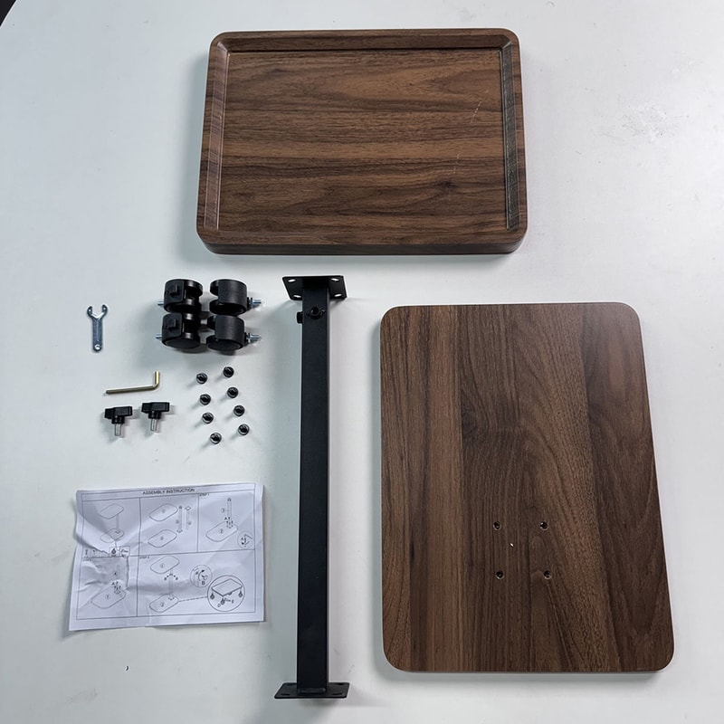 360 Rotatable Adjustable Rolling Cart Overbed Bedside Table Laptop Desk Medical Bed Food Tray Sofa 0