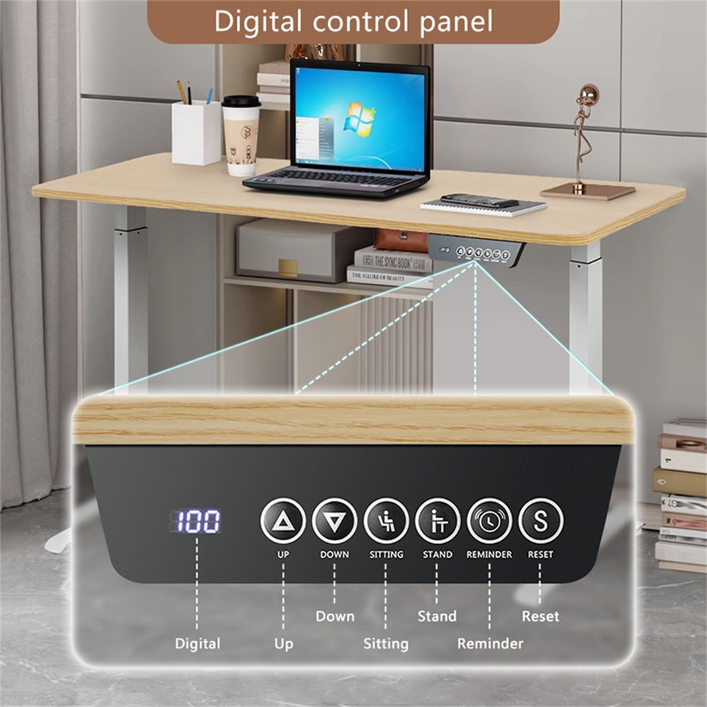 Electric Lifting Table Height Adjustable Desk Standing Sit Stand Desk Computer Desk For Home Office 3