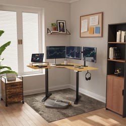 v shaped desk, electric lifting table, sit stand height-adjustable desk for study, home office, esports computer desk