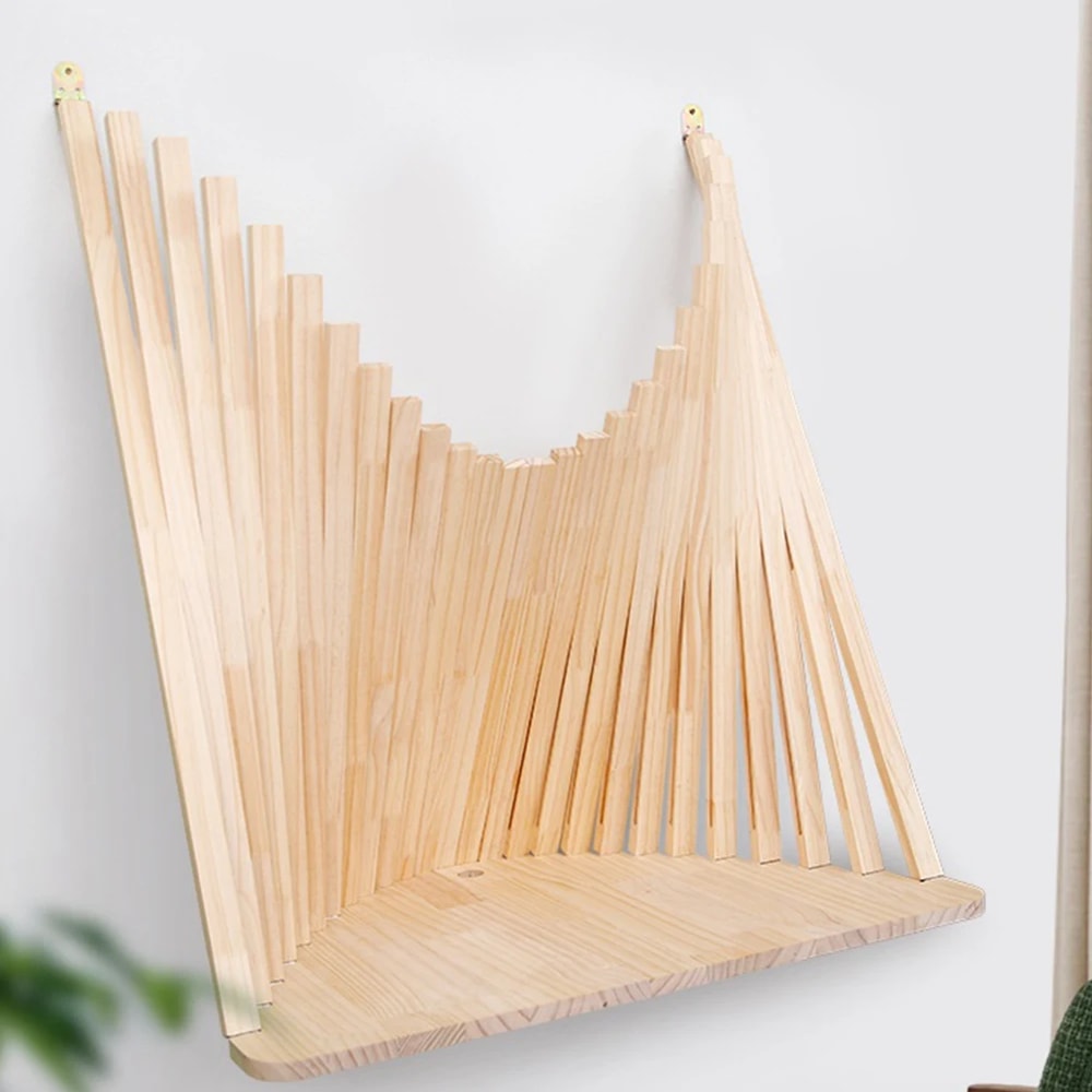 Solid Wood Folding Wall Desk Minimalist Wall Mounted Computer Desk Space Saving Hanging Office Tabl 5