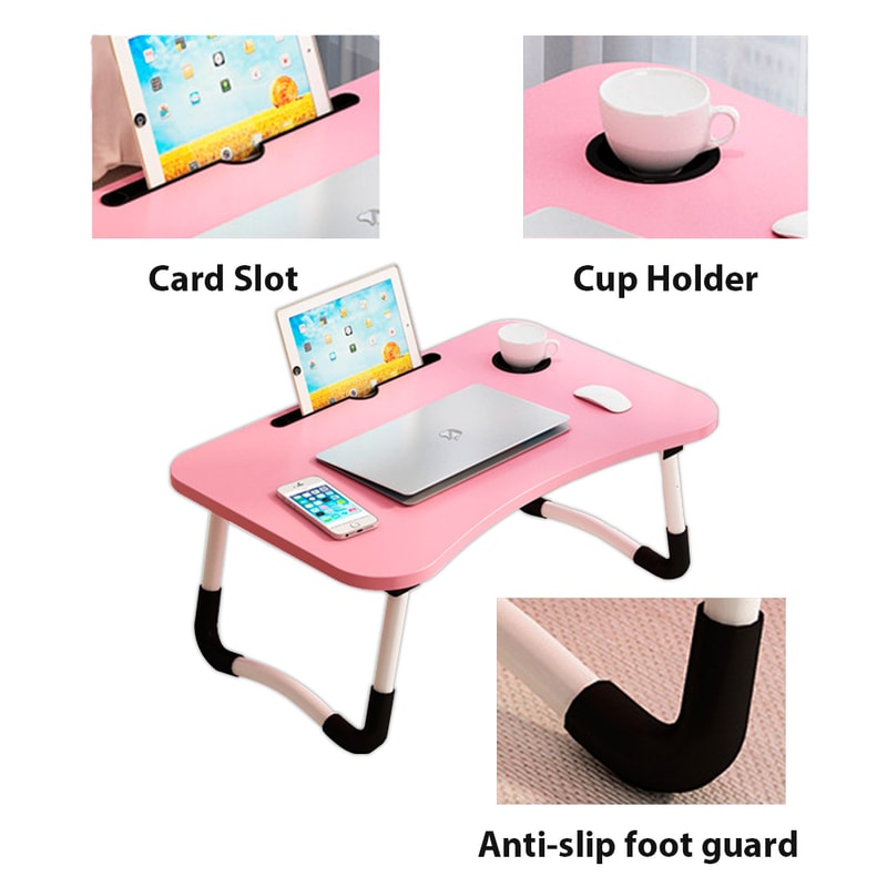 Portable Lap Desk With Adjustable Desktop Folding Laptop Desk For Bed Sofa Includes Tablet Slot And