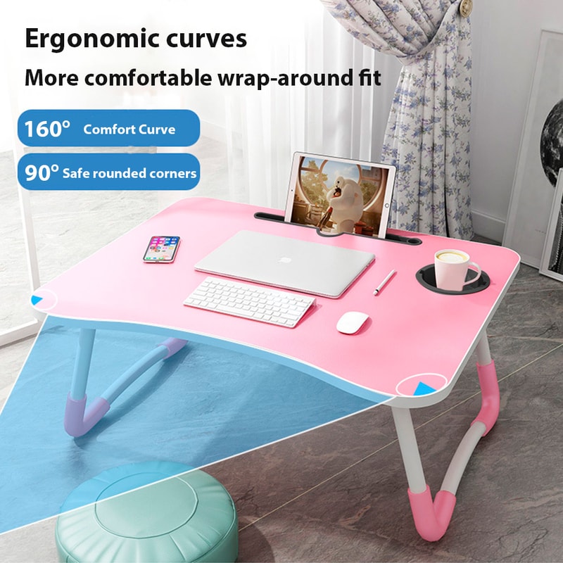 Portable Lap Desk With Adjustable Desktop Folding Laptop Desk For Bed Sofa Includes Tablet Slot And