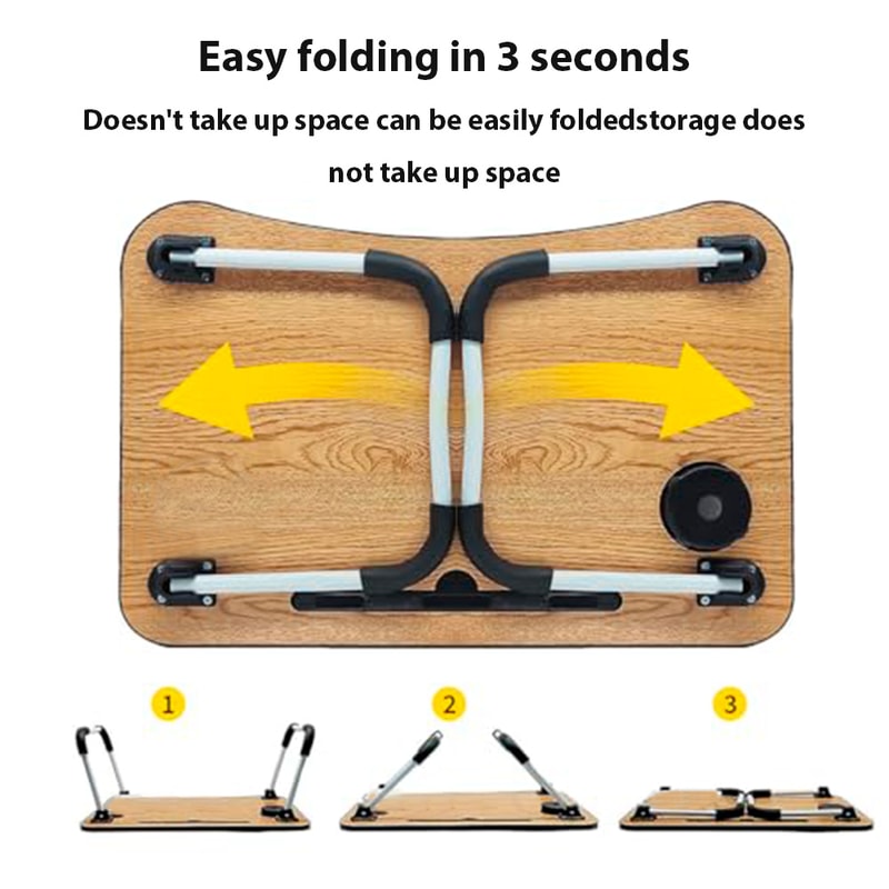 Portable Lap Desk With Adjustable Desktop Folding Laptop Desk For Bed Sofa Includes Tablet Slot And