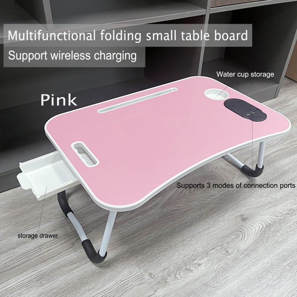 Wireless Charging Foldable Small Table Bed Laptop Table Simple Sturdy And Durable Perfect For Work 4