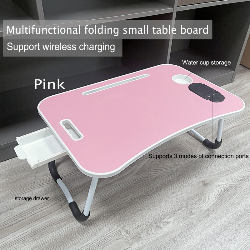 Wireless Charging Foldable Small Table Bed Laptop Table Simple Sturdy And Durable Perfect For Work 4