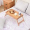 Foldable Bamboo Bed Tray Table With Folding Legs Snack Tray Breakfast Tray Serving Laptop Tray Hand 3