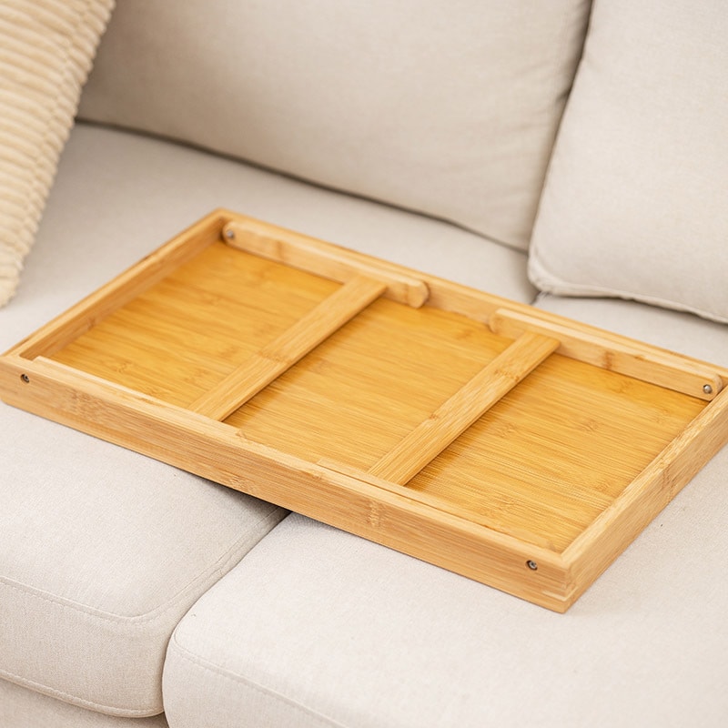 Bamboo Bed Tray Table With Folding Legs Portable Snack Tray For Sofa Eating Drawing Platters Lap De 3
