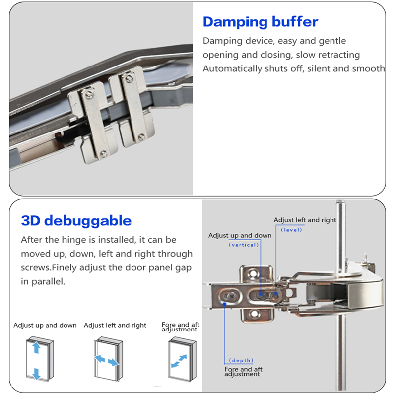 Durable Aluminum Alloy Hardware Door Hinge Damping Buffer Sliding Door Hinges Flat Opening Door War