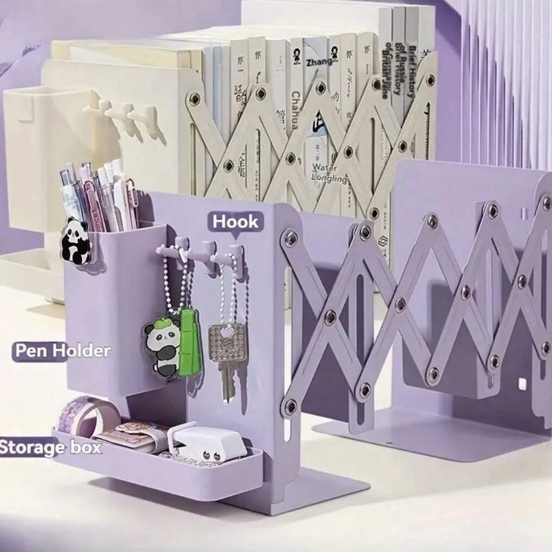 Pen Holder Bookshelf For Office Scalable Folding Storage Desk Organizer Books School Supplies Offic 1