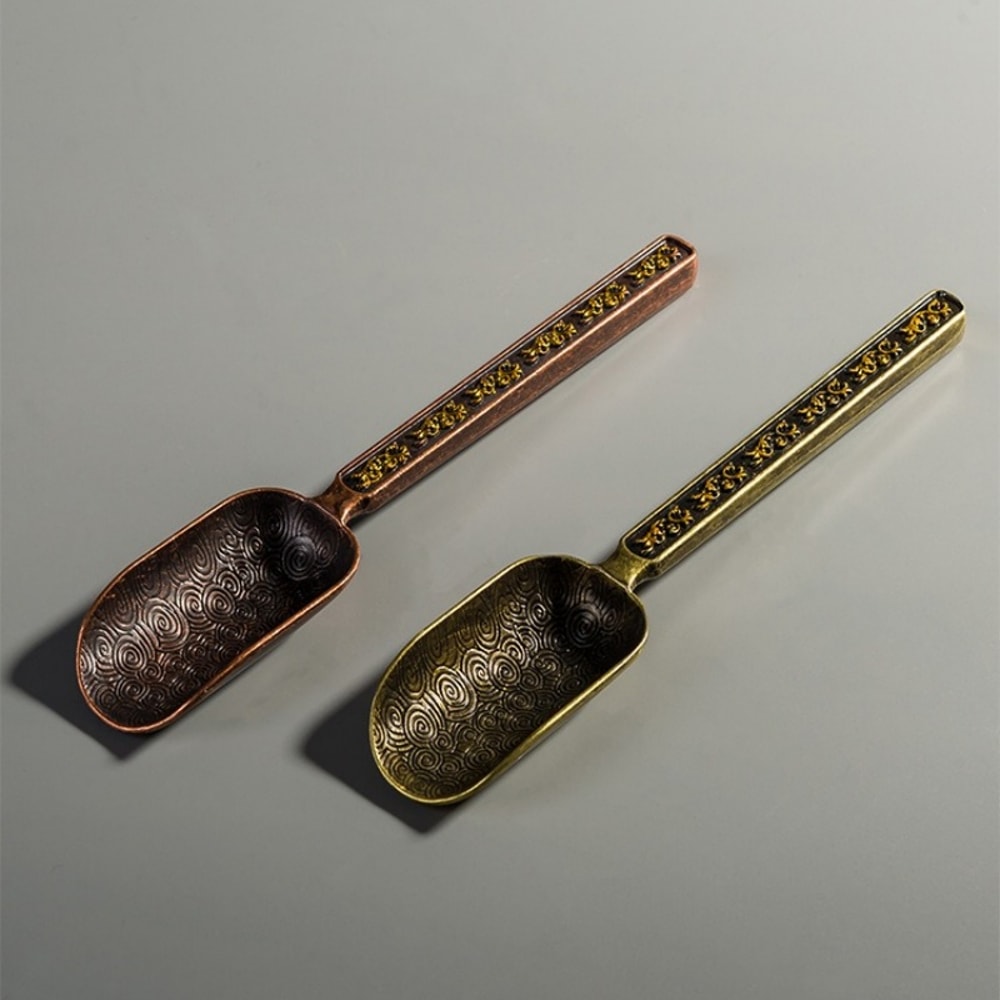 Retro Alloy TeaSpoon With Auspicious Cloud Texture Kung Fu Tea Taking Tool Tea Shovel For Office An 4