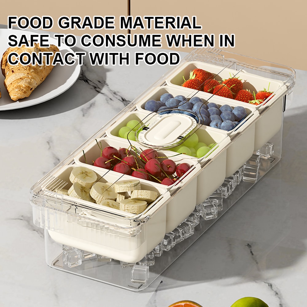 Compartment Snack Container With Lid Divided Serving Tray Kitchen Food Storage Fruit Storage Contai 2