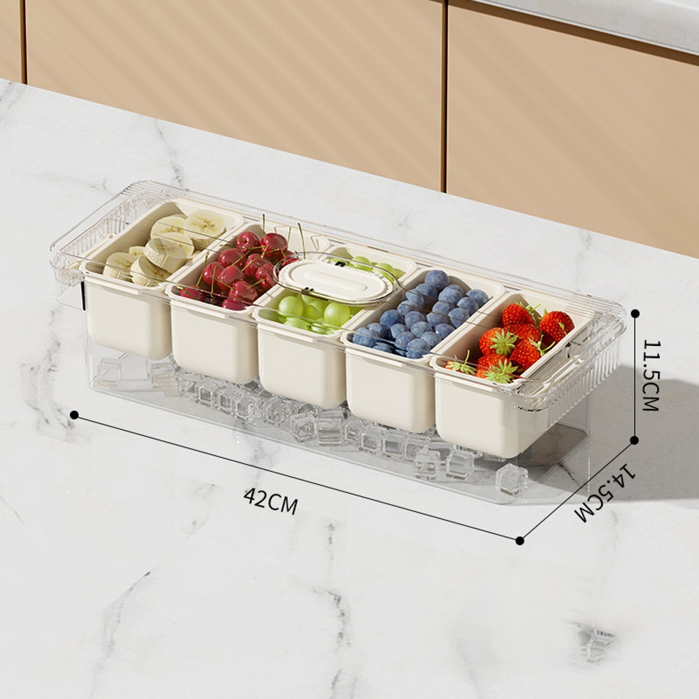 Compartment Snack Container With Lid Divided Serving Tray Kitchen Food Storage Fruit Storage Contai 5