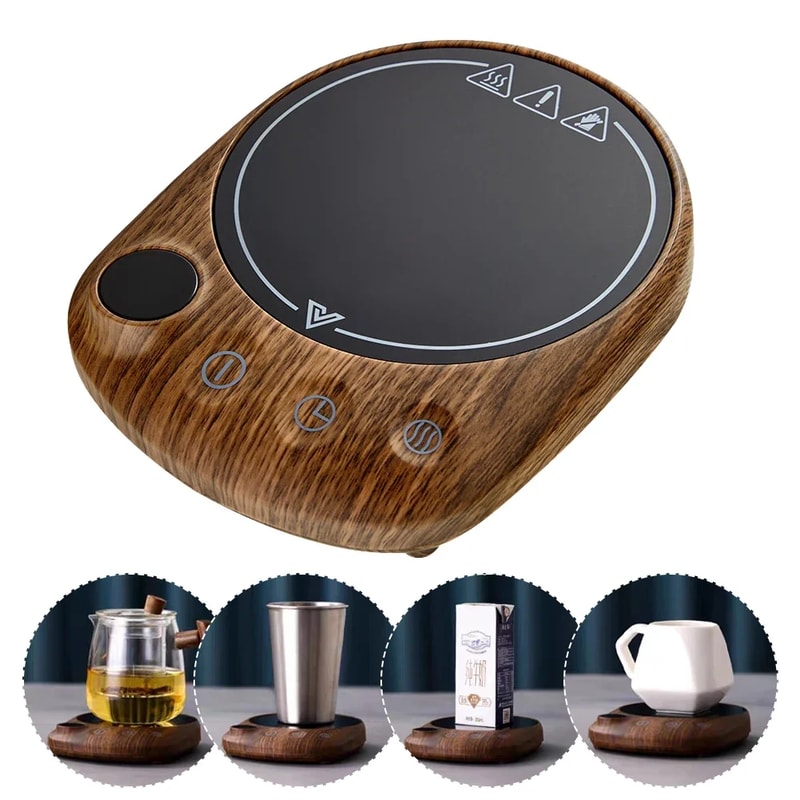 Smart Milk Tea Coffee Cup Mug Warmer For Desk Electric Beverage Heating Plate With Timer Automatic 3