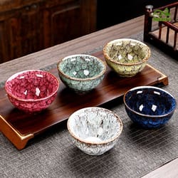 five elements ceramic kung fu tea set, ceramic mug, tea bowl set, chinese master cup, ceramic teacup, household gift