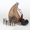 Leather Case Ox Horn Flagon With Funnel HighCapacity Stainless Steel Horn Hip Flask Western Cowboy 4