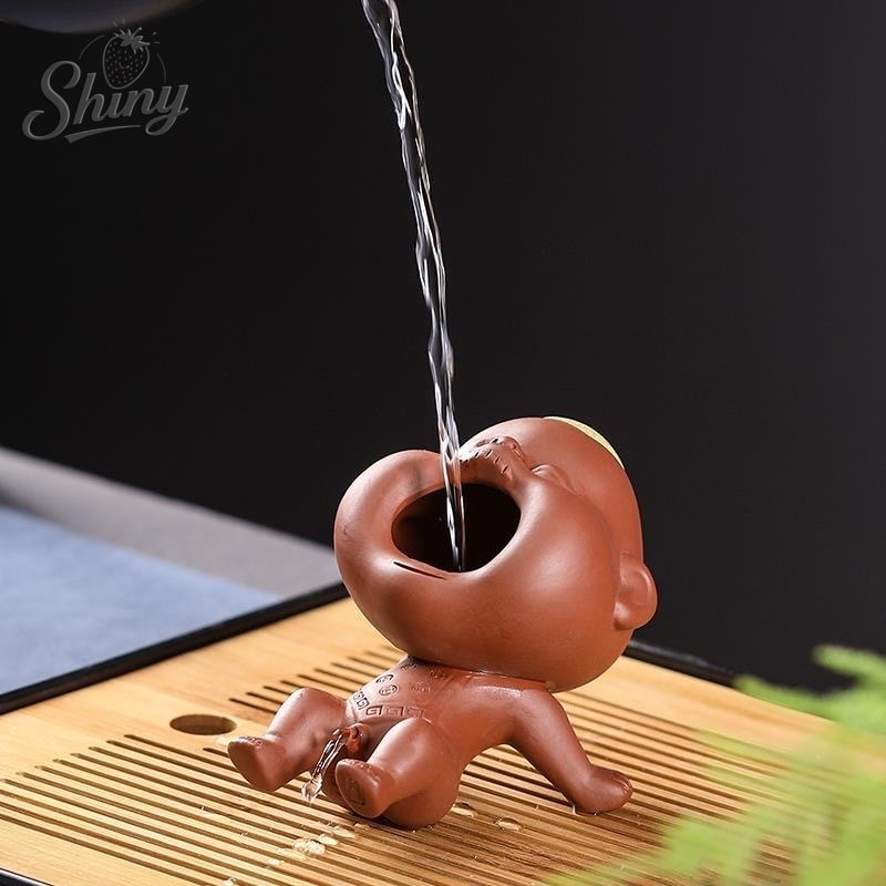 Purple Sand Tea Pet Boy Peeing Toy Fun Decorative Ornaments For Tea Table HighQuality Tea Toy Set A 1