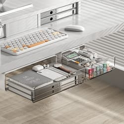hidden self-adhesive drawer storage box, under table cabinet, office desk storage rack, cosmetics and stationery