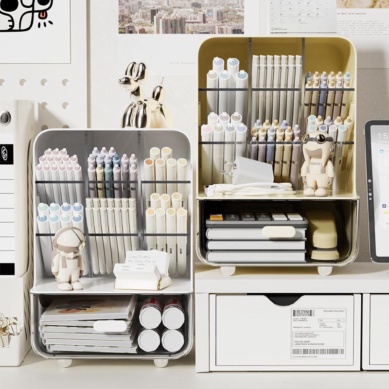 Desk Organizer For Office Tilt Pencil Holder For Students Large Capacity Storage Box MultiLayer Sun 1