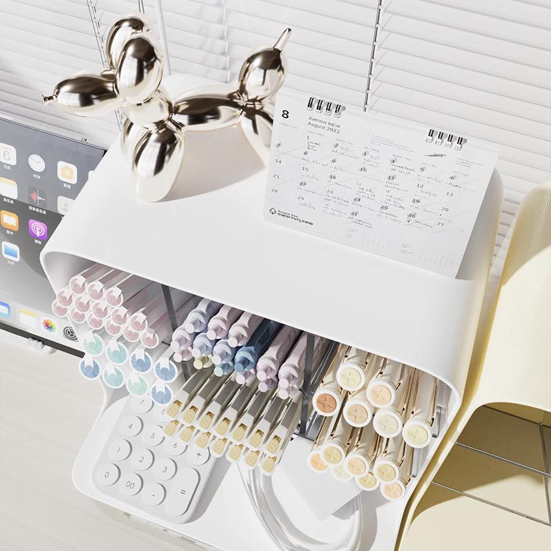 Desk Organizer For Office Tilt Pencil Holder For Students Large Capacity Storage Box MultiLayer Sun 4