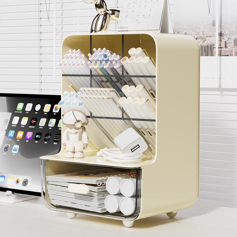 Desk Organizer For Office Tilt Pencil Holder For Students Large Capacity Storage Box MultiLayer Sun 6