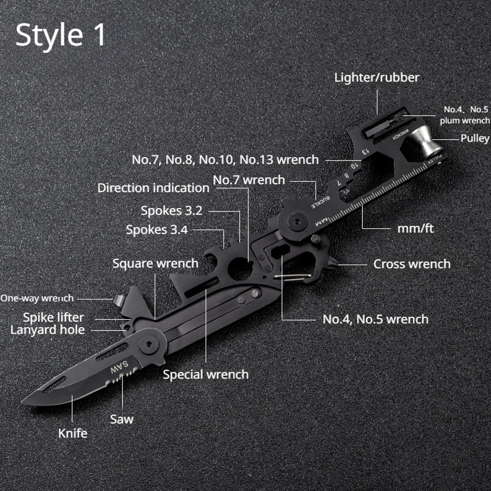 Mini Bicycle Repair Tool Multifunctional Outdoor Scissor Folding Tactical Army Knife EDC Camping Ge 3