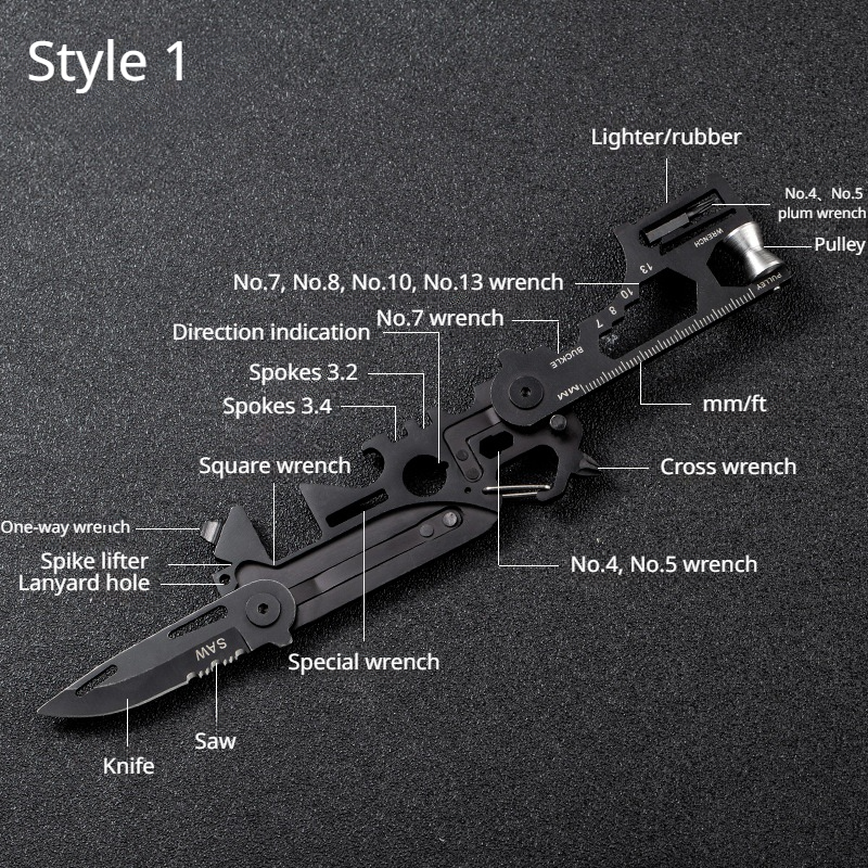Mini Bicycle Repair Tool Multifunctional Outdoor Scissor Folding Tactical Army Knife EDC Camping Ge 3