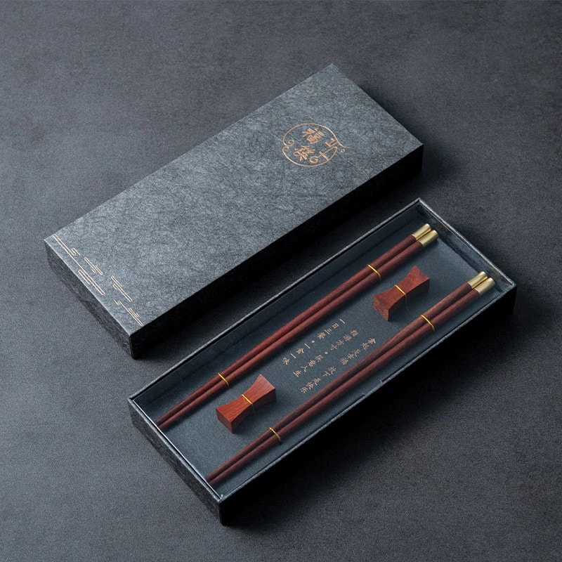 Premium Natural Red SandalWood Chopsticks Household Cutlery Set Gift Box Packaging High Quality Chi 0