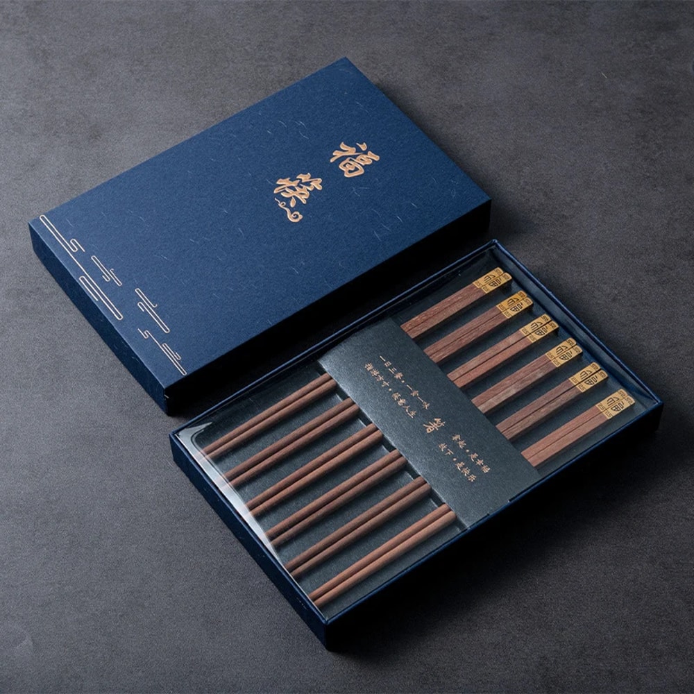 Premium Natural Red SandalWood Chopsticks Household Cutlery Set Gift Box Packaging High Quality Chi 3