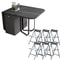 Multifunctional Movable Fashion Folding Dining Table Rectangle Dining Table With Folding Chairs Spa 9