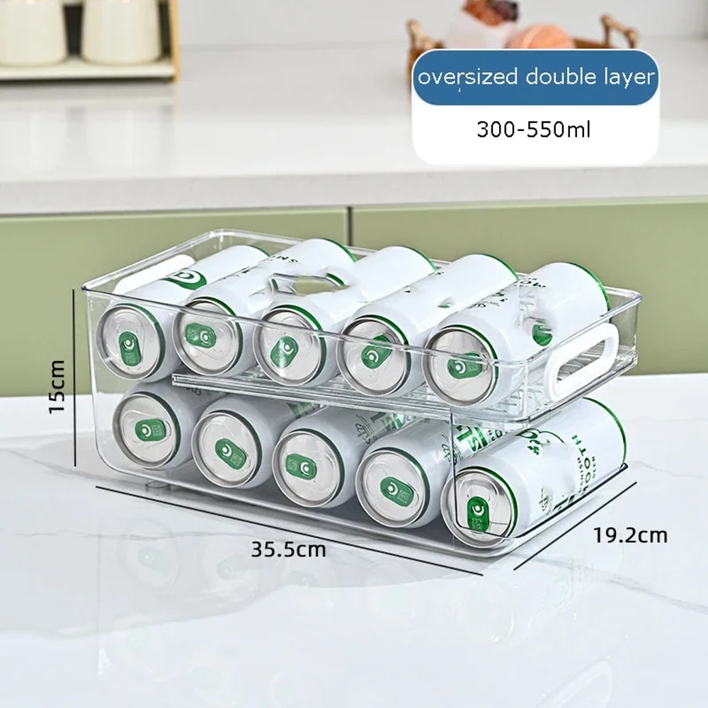 Pop Soda Can Dispenser For Fridge Stackable Refrigerator Organizer Bins Beverage Holder Clear Plast 5