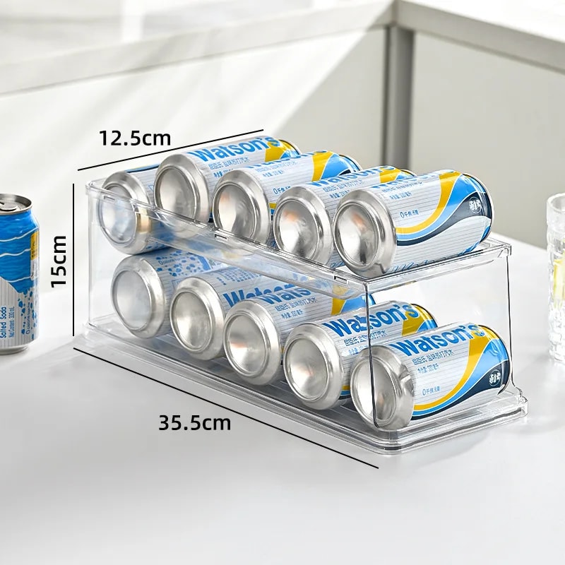 Pop Soda Can Dispenser For Fridge Stackable Refrigerator Organizer Bins Beverage Holder Clear Plast 6
