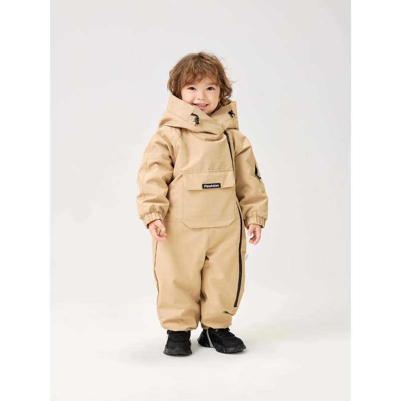 Boys Snowsuit With Warm Fur Lining Winter Baby Clothes Windy Proof Ski Rompers For Kids Girls Jumps 5
