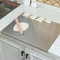 Multifunction Stainless Steel Cutting Board with Lip, Pastry Baking Board, Fruit Meat Chopping Board, Countertop Protect
