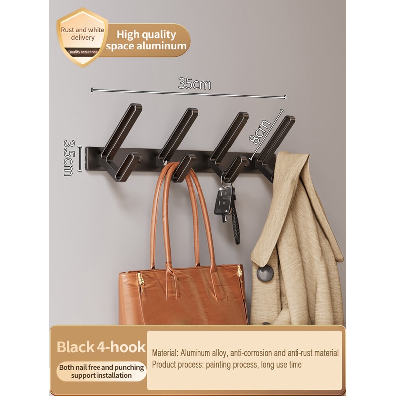 No Drill Wall Hook Bathroom Aluminum Clothes Hook Toilet Space Saver Hanging Hook For Wall Easy Ins 7