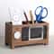 Creative Wooden Multifunctional Box Organizer Stationery Control For Pen Pencil Remote Storage Desk 4