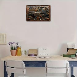 rustic aluminum vintage-style gun-themed metal wall sign, decorative plaque for bar, garage, home, cafe decor