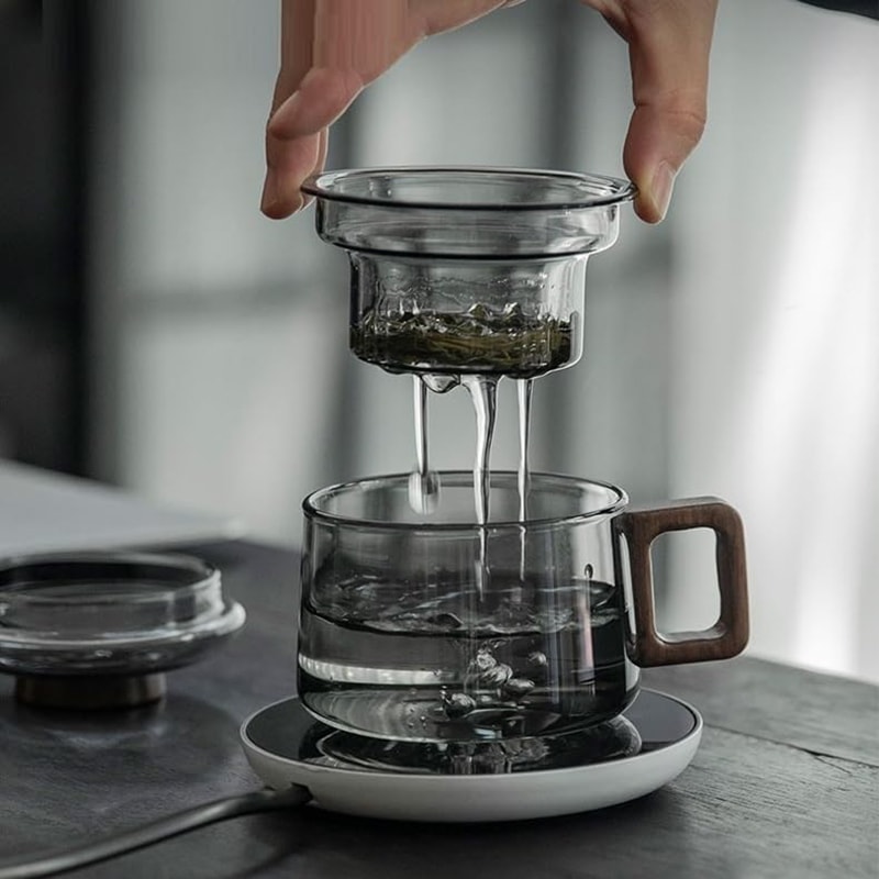 Reusable Multifunctional Glass Tea Cup with Filter, Heat Resistant, Ideal for Loose Leaf Tea and Fruit Infusions