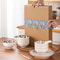 HandPainted Japanese Ceramic Bowl Set Kitchen Noodle Tableware Set Microwave Safe Gift Box Set For 3