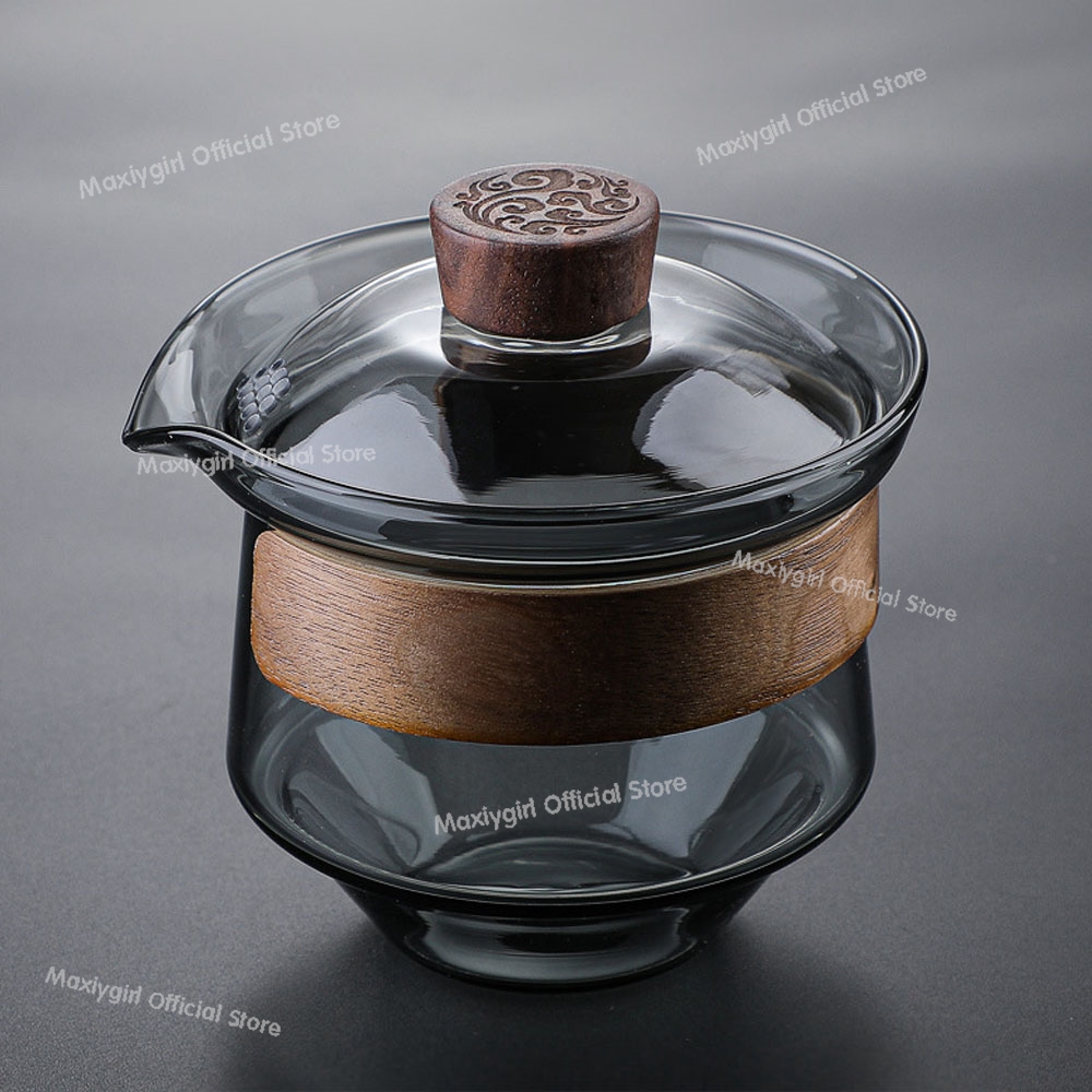 Puer Tea Cup And Lid Tea Bowl Chawan Japanese Heat Resistant Glass Gaiwan Kung Fu Tea Accessories 3