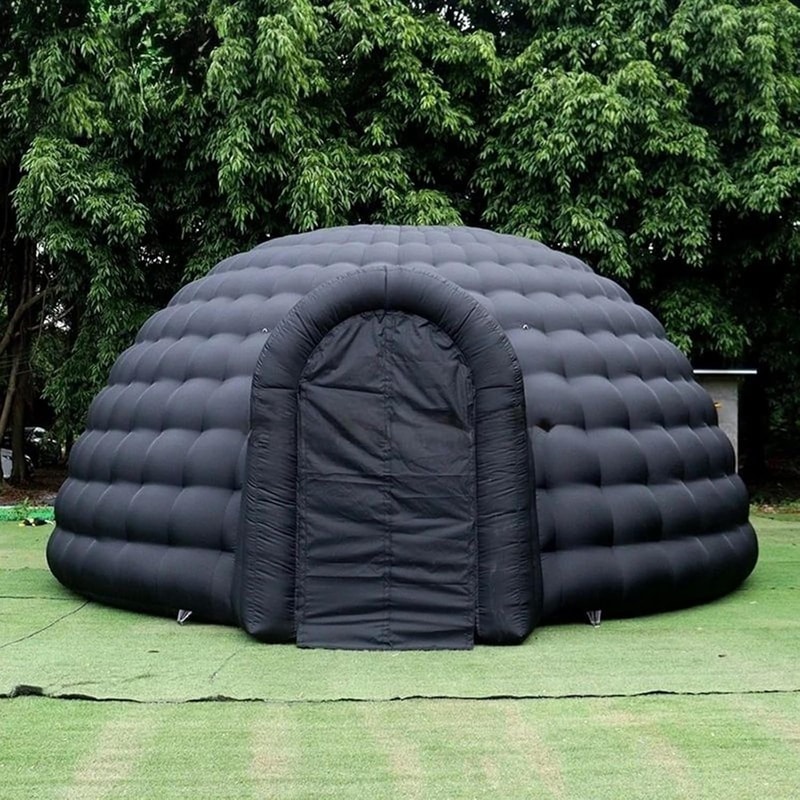 Portable Inflatable Igloo Dome Tent With Built In RGB Light Black Dome House For Outdoor Club Party 1