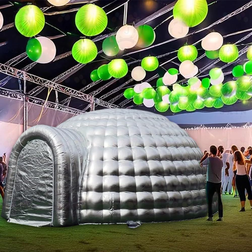 Portable Inflatable Igloo Dome Tent With Built In RGB Light Black Dome House For Outdoor Club Party 2