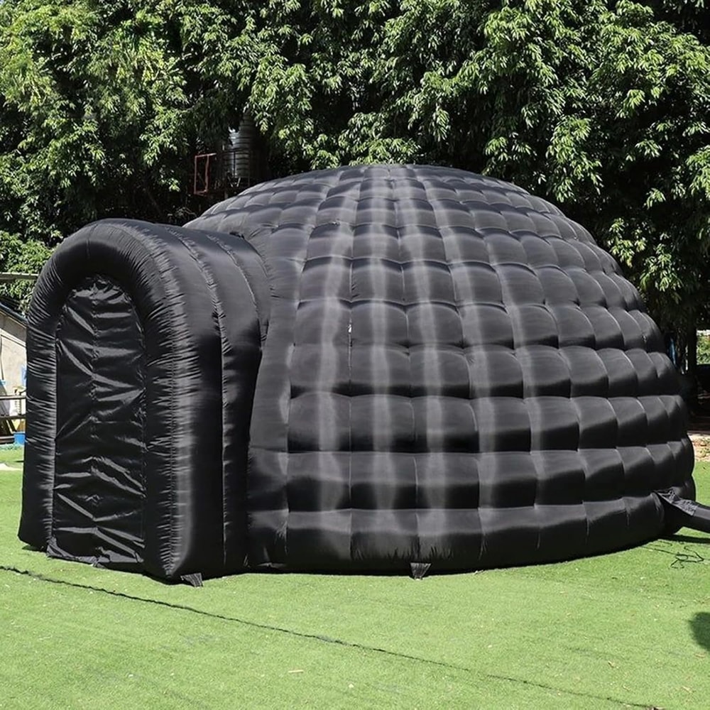 Portable Inflatable Igloo Dome Tent With Built In RGB Light Black Dome House For Outdoor Club Party 5