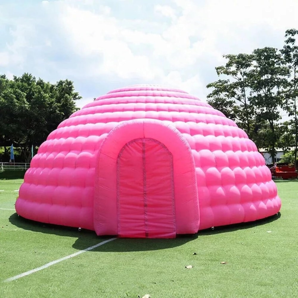 Portable Inflatable Igloo Dome Tent With Built In RGB Light Black Dome House For Outdoor Club Party 6
