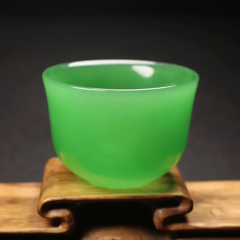 Health High End Jade Tea Cup Kung Fu Tea Set Jade Single Master Cup Set Jade Water Cup Wine Glass B 2