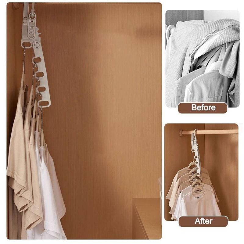 Foldable Clothes Drying Rack for Travel, Five Hole Multi Function Clothes Hook, Angle Adjustable Hotel Hanger
